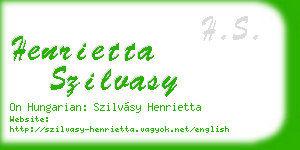 henrietta szilvasy business card
