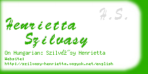 henrietta szilvasy business card
